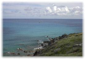 Looking out over the Carribean.